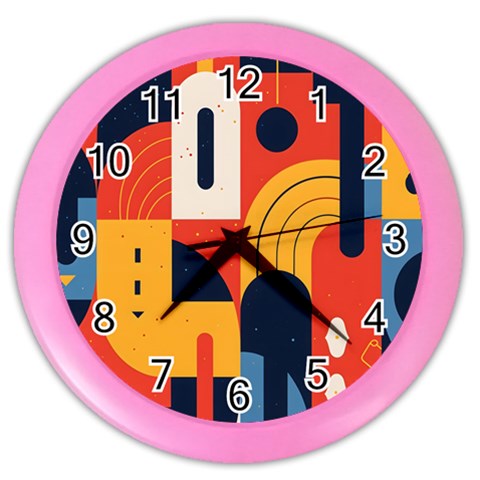 Abstract Pattern Design Color Wall Clock from ArtsNow.com Front