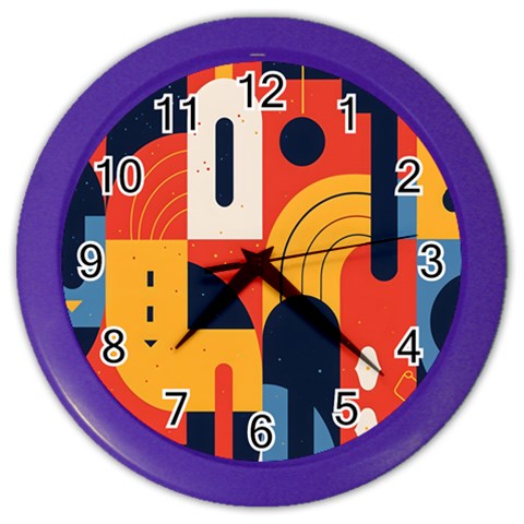 Abstract Pattern Design Color Wall Clock from ArtsNow.com Front