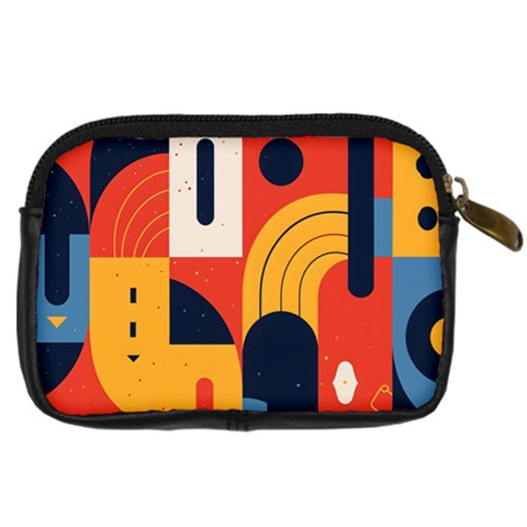 Abstract Pattern Design Digital Camera Leather Case from ArtsNow.com Back