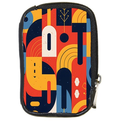 Abstract Pattern Design Compact Camera Leather Case from ArtsNow.com Front