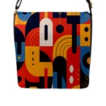 Abstract Pattern Design Flap Closure Messenger Bag (L)