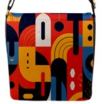 Abstract Pattern Design Flap Closure Messenger Bag (S)