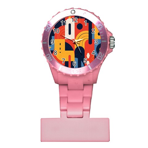 Abstract Pattern Design Plastic Nurses Watch from ArtsNow.com Front