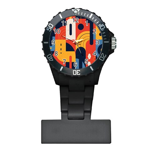 Abstract Pattern Design Plastic Nurses Watch from ArtsNow.com Front