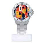 Abstract Pattern Design Plastic Nurses Watch