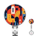 Abstract Pattern Design Stainless Steel Nurses Watch