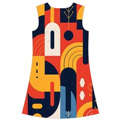 Abstract Pattern Design Kids  Short Sleeve Velvet Dress from ArtsNow.com Back