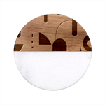 Abstract Pattern Design Classic Marble Wood Coaster (Round) 