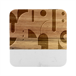 Abstract Pattern Design Marble Wood Coaster (Square)