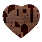 Abstract Pattern Design Heart Wood Jewelry Box