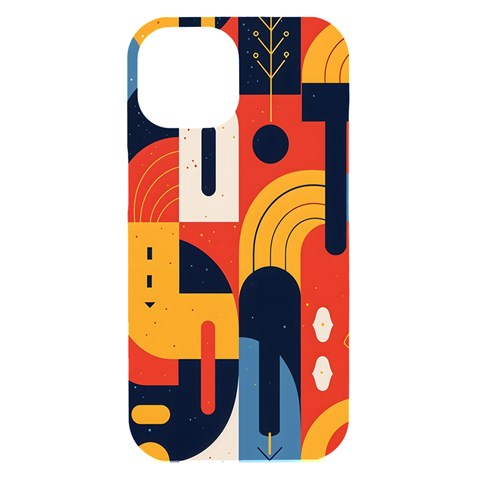 Abstract Pattern Design iPhone 15 Black UV Print PC Hardshell Case from ArtsNow.com Front