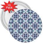 Tiles Abstract Pattern Texture Design 3  Buttons (10 pack) 