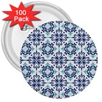 Tiles Abstract Pattern Texture Design 3  Buttons (100 pack) 