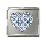 Tiles Abstract Pattern Texture Design Mega Link Heart Italian Charm (18mm)