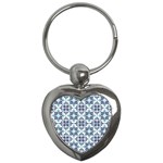 Tiles Abstract Pattern Texture Design Key Chain (Heart)