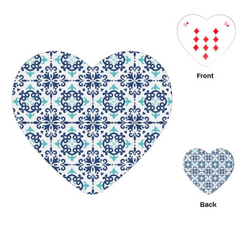 Tiles Abstract Pattern Texture Design Playing Cards Single Design (Heart) from ArtsNow.com Front