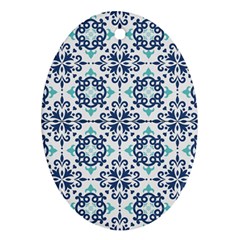 Tiles Abstract Pattern Texture Design Oval Ornament (Two Sides) from ArtsNow.com Front