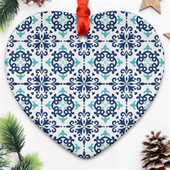 Tiles Abstract Pattern Texture Design Heart Ornament (Two Sides) from ArtsNow.com Back