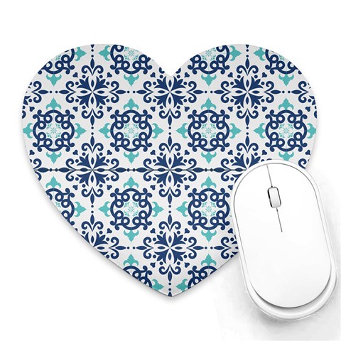 Tiles Abstract Pattern Texture Design Heart Mousepad from ArtsNow.com Front