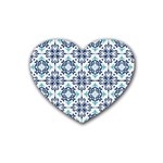 Tiles Abstract Pattern Texture Design Rubber Heart Coaster (4 pack)