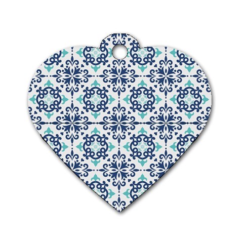 Tiles Abstract Pattern Texture Design Dog Tag Heart (Two Sides) from ArtsNow.com Front