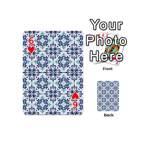 Tiles Abstract Pattern Texture Design Playing Cards 54 Designs (Mini) from ArtsNow.com Front - Heart6