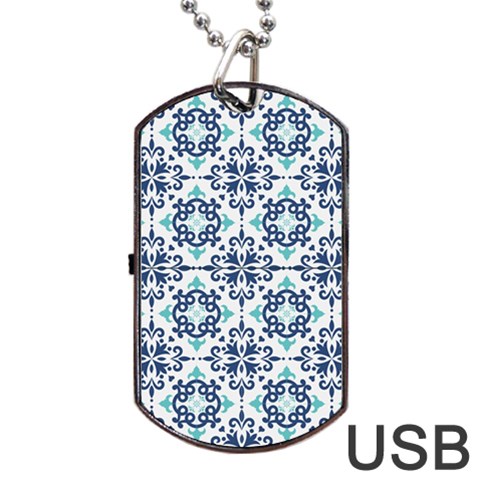 Tiles Abstract Pattern Texture Design Dog Tag USB Flash (Two Sides) from ArtsNow.com Front