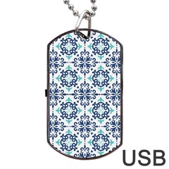 Tiles Abstract Pattern Texture Design Dog Tag USB Flash (Two Sides) from ArtsNow.com Back