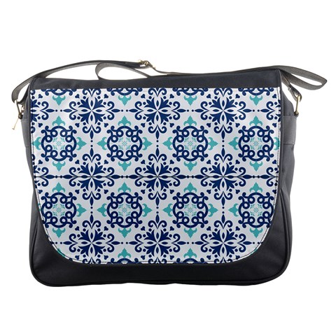 Tiles Abstract Pattern Texture Design Messenger Bag from ArtsNow.com Front