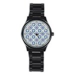 Tiles Abstract Pattern Texture Design Stainless Steel Round Watch