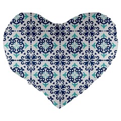 Tiles Abstract Pattern Texture Design Large 19  Premium Flano Heart Shape Cushions from ArtsNow.com Back