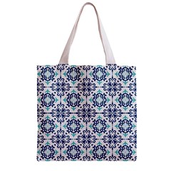 Tiles Abstract Pattern Texture Design Zipper Grocery Tote Bag from ArtsNow.com Front