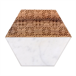 Tiles Abstract Pattern Texture Design Marble Wood Coaster (Hexagon) 