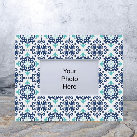 Tiles Abstract Pattern Texture Design White Tabletop Photo Frame 4 x6  from ArtsNow.com Front