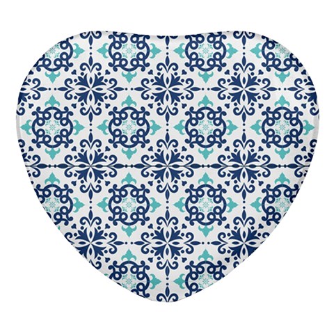 Tiles Abstract Pattern Texture Design Heart Glass Fridge Magnet (4 pack) from ArtsNow.com Front