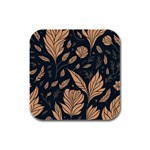 Background Pattern Leaves Texture Rubber Square Coaster (4 pack)