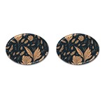 Background Pattern Leaves Texture Cufflinks (Oval)