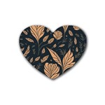 Background Pattern Leaves Texture Rubber Coaster (Heart)