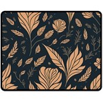 Background Pattern Leaves Texture Two Sides Fleece Blanket (Medium)