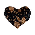 Background Pattern Leaves Texture Standard 16  Premium Flano Heart Shape Cushions