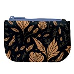 Background Pattern Leaves Texture Large Coin Purse