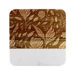 Background Pattern Leaves Texture Marble Wood Coaster (Square)