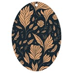 Background Pattern Leaves Texture UV Print Acrylic Ornament Oval