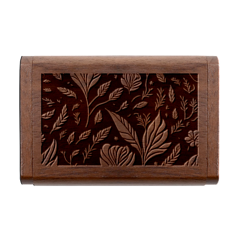 Background Pattern Leaves Texture Wood Oval USB Flash Drive from ArtsNow.com Box