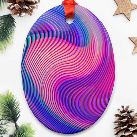 Swirl Twirl Design Pattern Purple Ornament (Oval) from ArtsNow.com Front