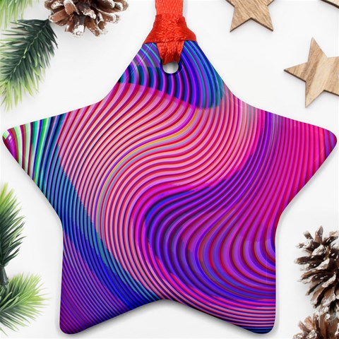 Swirl Twirl Design Pattern Purple Ornament (Star) from ArtsNow.com Front