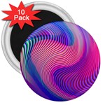 Swirl Twirl Design Pattern Purple 3  Magnets (10 pack) 