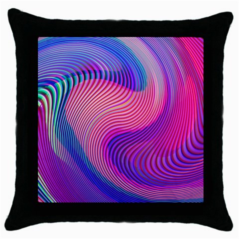 Swirl Twirl Design Pattern Purple Throw Pillow Case (Black) from ArtsNow.com Front