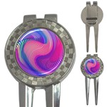 Swirl Twirl Design Pattern Purple 3-in-1 Golf Divots