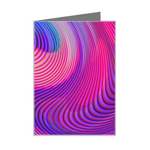 Swirl Twirl Design Pattern Purple Mini Greeting Card from ArtsNow.com Left